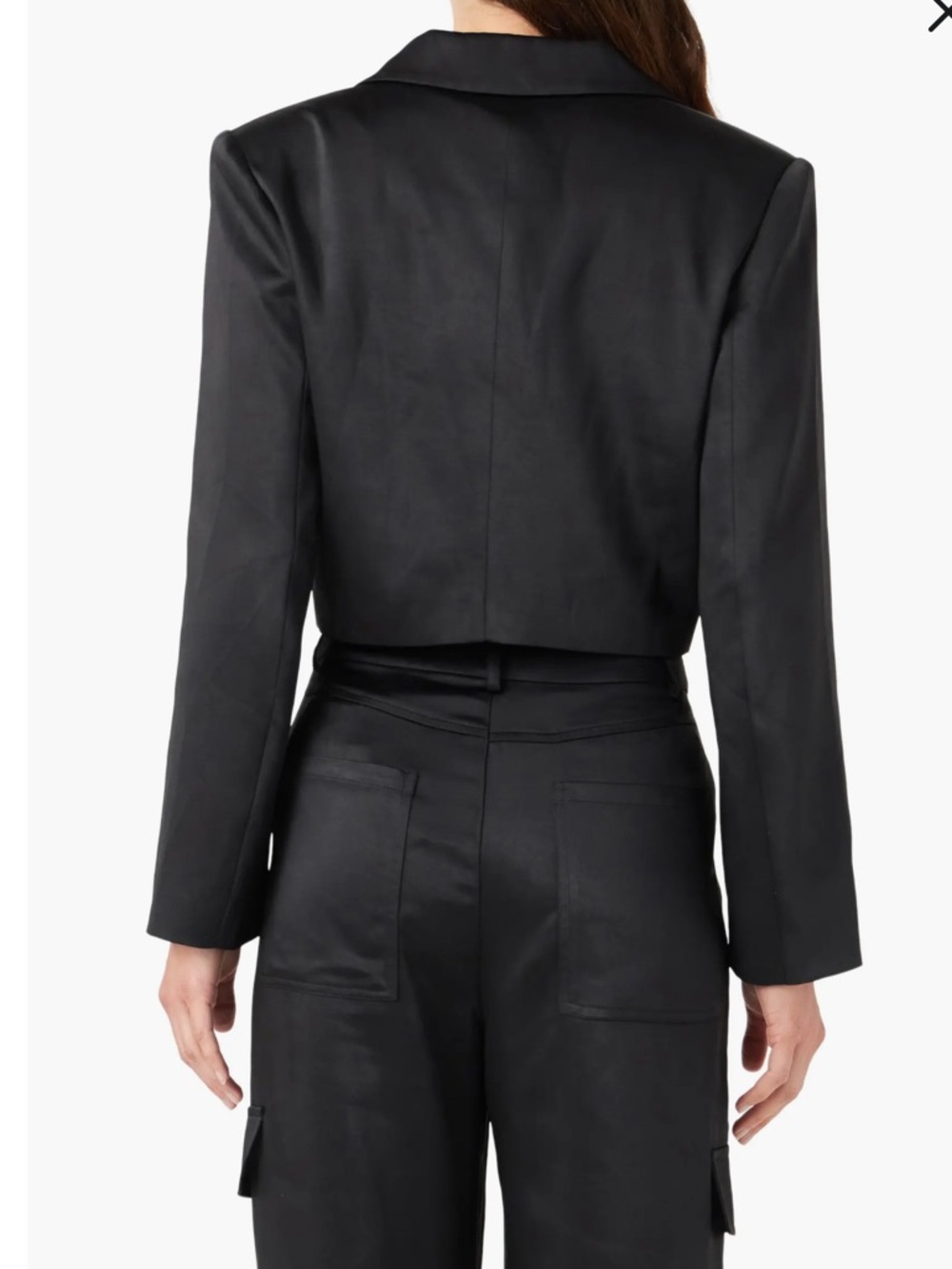 English Factory Cropped Satin Blazer - Picture 3 of 5